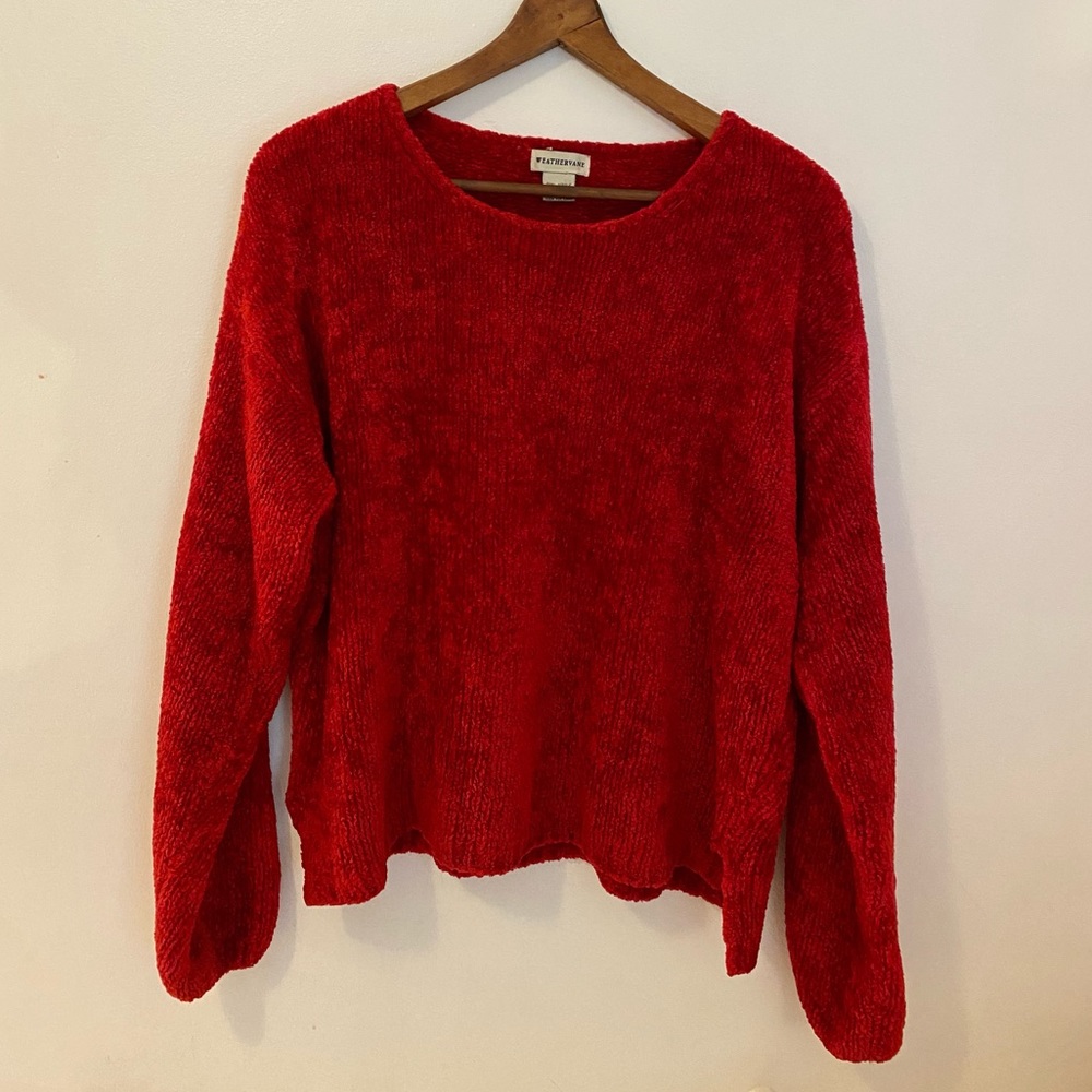 Weathervane Vintage 80s 90s Crew Neck Sweater Poppy Red